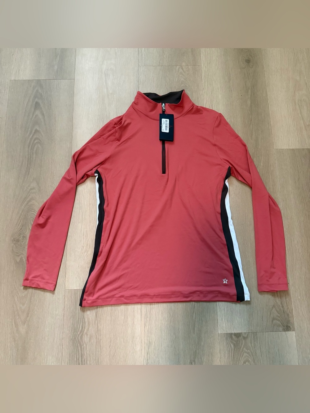 Lohla Sport NWT Women's Athletic Long Sleeve Quarter Zip XL Salmon Brown